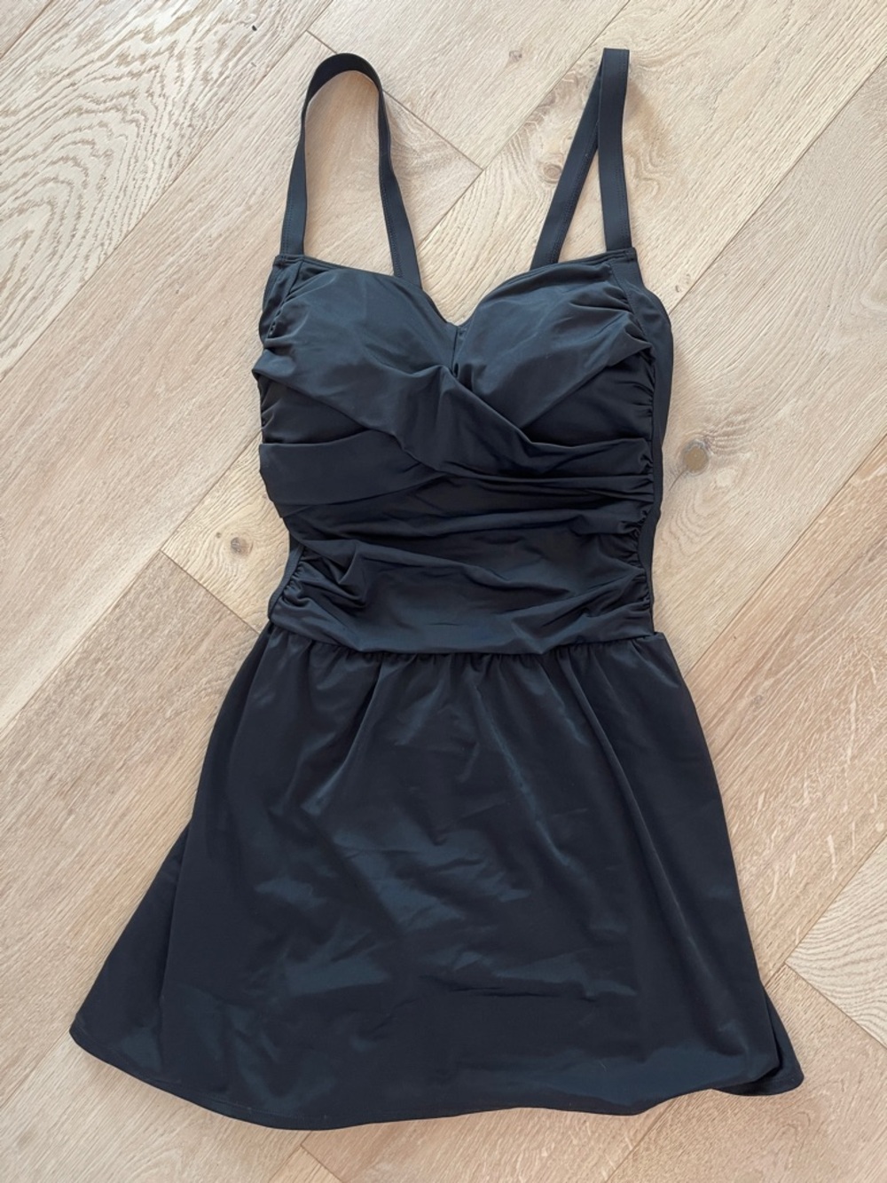 d & co. Black sweetheart twist One-Piece Swim Dress with Adjustable Straps